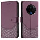 For Realme 14 Pro 5G Honeycomb Embossing RFID Leather Phone Case(Violet) - 2