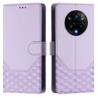 For Realme 14 Pro+ 5G Honeycomb Embossing RFID Leather Phone Case(Light Purple) - 2