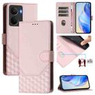 For Realme P3 5G Honeycomb Embossing RFID Leather Phone Case(Pink) - 1