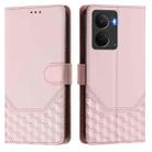 For Realme P3 5G Honeycomb Embossing RFID Leather Phone Case(Pink) - 2