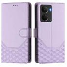 For Realme P3 5G Honeycomb Embossing RFID Leather Phone Case(Light Purple) - 2