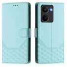 For Realme P3 Ultra 5G Honeycomb Embossing RFID Leather Phone Case(Mint Green) - 2