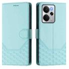 For Realme 14 5G / 14T 5G Global Honeycomb Embossing RFID Leather Phone Case(Mint Green) - 2