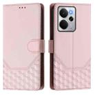 For Realme 14 5G / 14T 5G Global Honeycomb Embossing RFID Leather Phone Case(Pink) - 2