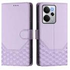 For Realme 14 5G / 14T 5G Global Honeycomb Embossing RFID Leather Phone Case(Light Purple) - 2
