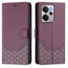 For Realme 14 5G / 14T 5G Global Honeycomb Embossing RFID Leather Phone Case(Violet) - 2