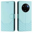 For Realme Narzo 80 Pro / 14 Pro 5G India Honeycomb Embossing RFID Leather Phone Case(Mint Green) - 2