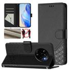 For Realme Narzo 80 Pro / 14 Pro 5G India Honeycomb Embossing RFID Leather Phone Case(Black) - 1