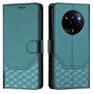 For Realme Narzo 80 Pro / 14 Pro 5G India Honeycomb Embossing RFID Leather Phone Case(Peacock Green) - 2