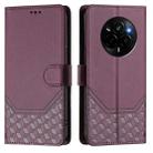 For Realme Narzo 80 Pro / 14 Pro 5G India Honeycomb Embossing RFID Leather Phone Case(Violet) - 2