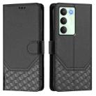 For Realme 14x Global / V70 5G / C75 5G Honeycomb Embossing RFID Leather Phone Case(Black) - 2