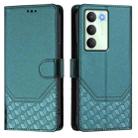 For Realme 14x Global / V70 5G / C75 5G Honeycomb Embossing RFID Leather Phone Case(Peacock Green) - 2