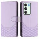 For Realme 14x Global / V70 5G / C75 5G Honeycomb Embossing RFID Leather Phone Case(Light Purple) - 2
