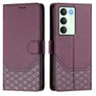 For Realme 14x Global / V70 5G / C75 5G Honeycomb Embossing RFID Leather Phone Case(Violet) - 2