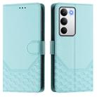 For Realme C71 4G Global Honeycomb Embossing RFID Leather Phone Case(Mint Green) - 2