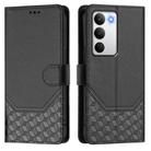 For Realme C71 4G Global Honeycomb Embossing RFID Leather Phone Case(Black) - 2