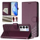 For Realme C71 4G Global Honeycomb Embossing RFID Leather Phone Case(Violet) - 1