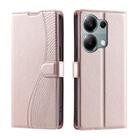 For Redmi Note 13 Pro 4G Global Voltage Ultra-thin Dot Leather Phone Case(Rose Gold) - 1