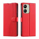 For Redmi 13C Voltage Ultra-thin Dot Leather Phone Case(Red) - 1