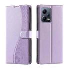 For Redmi Note 12 5G Global Voltage Ultra-thin Dot Leather Phone Case(Purple) - 1