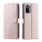 For Redmi Note 10 4G Global Voltage Ultra-thin Dot Leather Phone Case(Rose Gold) - 1