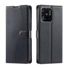 For Redmi 10C Global / 10 India / 10 Power Voltage Ultra-thin Dot Leather Phone Case(Black) - 1