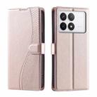 For Redmi K70E Voltage Ultra-thin Dot Leather Phone Case(Rose Gold) - 1