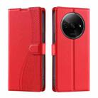 For Redmi A3 4G Global Voltage Ultra-thin Dot Leather Phone Case(Red) - 1