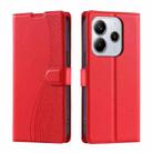 For Redmi Note 14 4G 163.25mm Voltage Ultra-thin Dot Leather Phone Case(Red) - 1