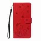 For Xiaomi 15 Ultra 5G Global Cat and Bee Embossed Flip Leather Phone Case(Red) - 2