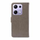 For Xiaomi Poco M6 Pro 4G Global Cat and Bee Embossed Flip Leather Phone Case(Grey) - 3