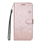 For Xiaomi Poco M6 Pro 4G Global Cat and Bee Embossed Flip Leather Phone Case(Rose Gold) - 2