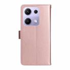 For Xiaomi Poco M6 Pro 4G Global Cat and Bee Embossed Flip Leather Phone Case(Rose Gold) - 3