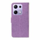 For Xiaomi Poco M6 Pro 4G Global Cat and Bee Embossed Flip Leather Phone Case(Purple) - 3