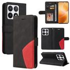 For Xiaomi 14T Pro Dual-color Splicing Flip Leather Phone Case(Black) - 1