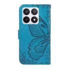 For Xiaomi 14T Pro Swallowtail Butterfly Embossed Leather Phone Case(Blue) - 3