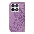 For Xiaomi 14T Pro Swallowtail Butterfly Embossed Leather Phone Case(Purple) - 3