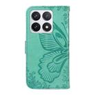 For Xiaomi 14T Pro Swallowtail Butterfly Embossed Leather Phone Case(Green) - 3