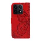 For Xiaomi 14T Swallowtail Butterfly Embossed Leather Phone Case(Red) - 3