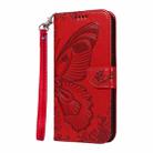 For Xiaomi Poco M6 Pro 4G Global Swallowtail Butterfly Embossed Leather Phone Case(Red) - 2