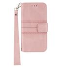 For Xiaomi 14T Embossed Stripes Skin Feel Leather Phone Case(Pink) - 2