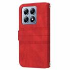 For Xiaomi 14T Embossed Stripes Skin Feel Leather Phone Case(Red) - 3