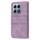 For Xiaomi 14T Embossed Stripes Skin Feel Leather Phone Case(Light Purple) - 3