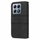 For Xiaomi 14T Embossed Stripes Skin Feel Leather Phone Case(Black) - 3