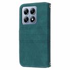 For Xiaomi 14T Pro Embossed Stripes Skin Feel Leather Phone Case(Dark Green) - 3