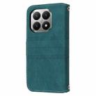 For Xiaomi 15T 5G Embossed Stripes Skin Feel Leather Phone Case(Dark Green) - 3