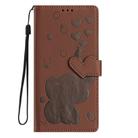 For iPhone 16 Pro Max Cartoon Elephant Embossed Leather Phone Case(Brown) - 3