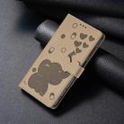 For iPhone 16 Pro Max Cartoon Elephant Embossed Leather Phone Case(Khaki) - 2