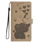 For iPhone 16 Pro Max Cartoon Elephant Embossed Leather Phone Case(Khaki) - 3