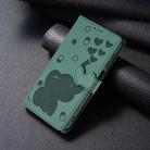 For iPhone 16 Pro Cartoon Elephant Embossed Leather Phone Case(Green) - 2